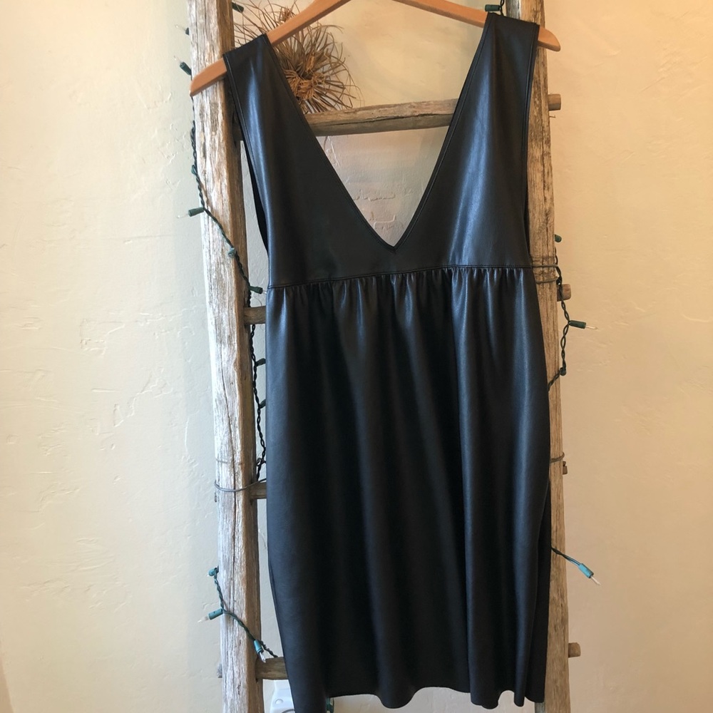Faux leather dress